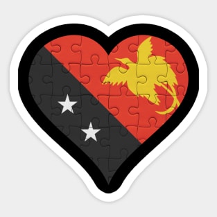 Papua New Guinean Jigsaw Puzzle Heart Design - Gift for Papua New Guinean With Papua New Guinea Roots Sticker